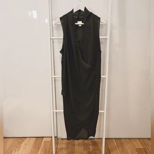 Dark grey chiffon sleeveless dress S